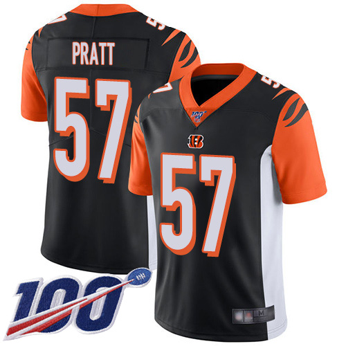 Cincinnati Bengals Limited Black Men Germaine Pratt Home Jersey NFL Footballl #57 100th Season Vapor Untouchable